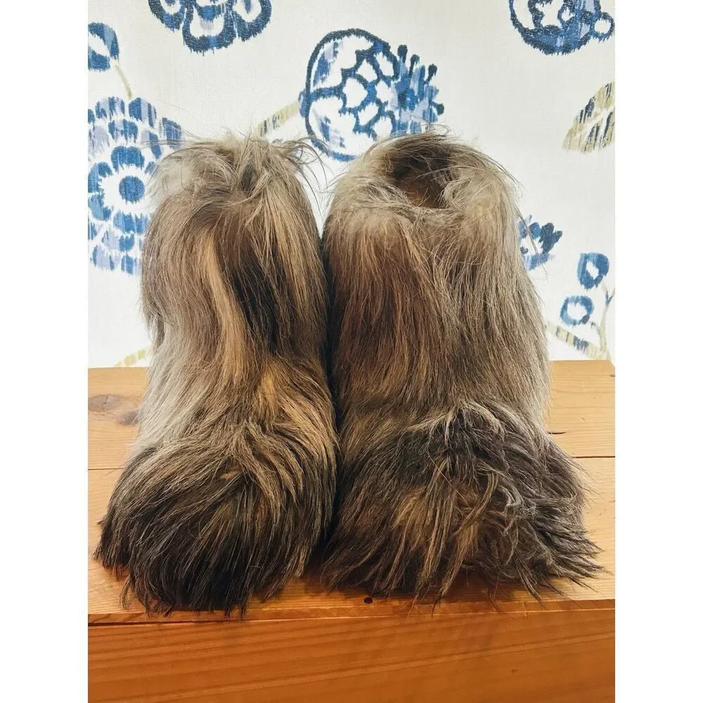 Vintage Mongolian Goat Fur Ski Boots Roluc Ideal made in ITALY 39/40 Women's 8.5